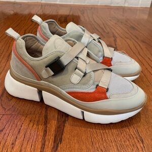 Chloe Sonnie Low Top Women's Sneaker - Tan Orange EU 39